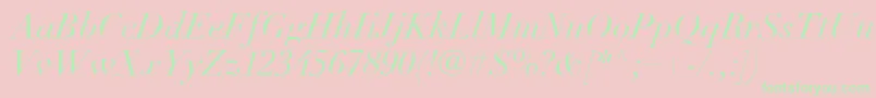 LinotypeDidotLtItalic Font – Green Fonts on Pink Background