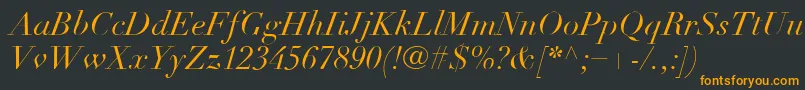 LinotypeDidotLtItalic Font – Orange Fonts on Black Background