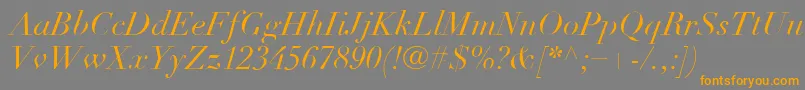 LinotypeDidotLtItalic Font – Orange Fonts on Gray Background