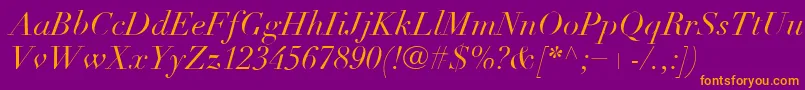 LinotypeDidotLtItalic Font – Orange Fonts on Purple Background