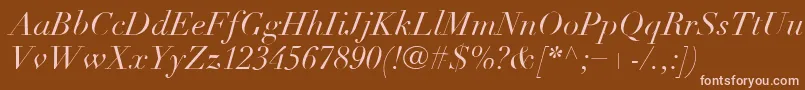 More about LinotypeDidotLtItalic Font LinotypeDidotLtItalic Font – Pink Fonts on Brown Background