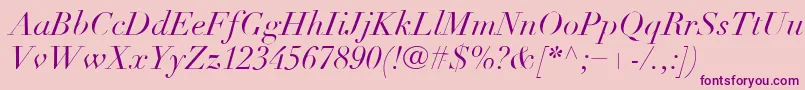 LinotypeDidotLtItalic Font – Purple Fonts on Pink Background