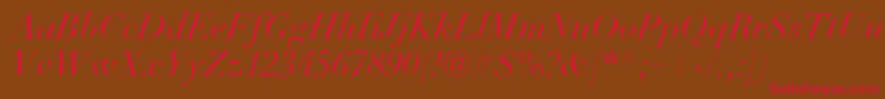 LinotypeDidotLtItalic Font – Red Fonts on Brown Background