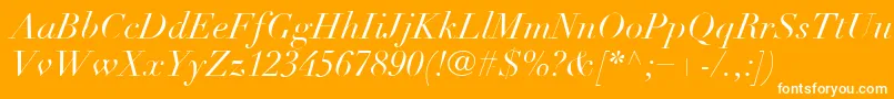 LinotypeDidotLtItalic Font – White Fonts on Orange Background