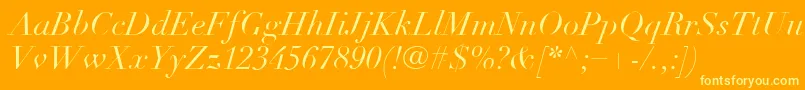 More about LinotypeDidotLtItalic Font LinotypeDidotLtItalic Font – Yellow Fonts on Orange Background