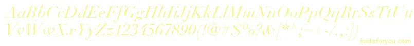 LinotypeDidotLtItalic Font – Yellow Fonts on White Background