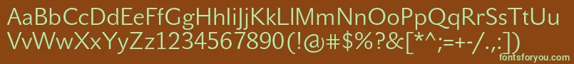 Czcionka JohnsansLitePro – zielone czcionki na brązowym tle