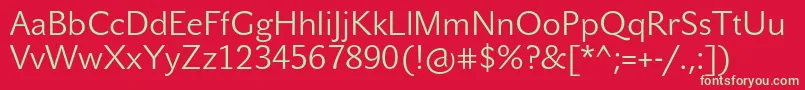 JohnsansLitePro Font – Green Fonts on Red Background