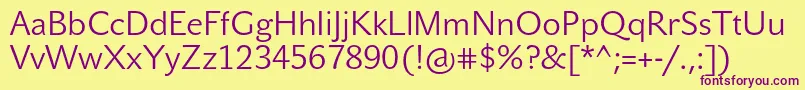 JohnsansLitePro Font – Purple Fonts on Yellow Background