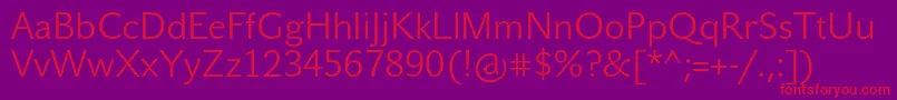 JohnsansLitePro Font – Red Fonts on Purple Background