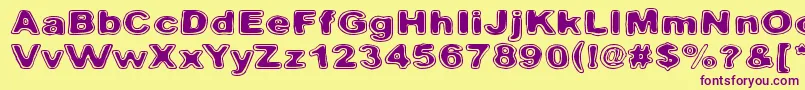 Pintavare-Schriftart – Violette Schriften auf gelbem Hintergrund