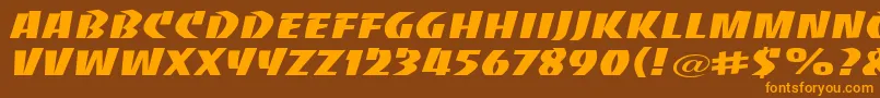 Baccaw Font – Orange Fonts on Brown Background