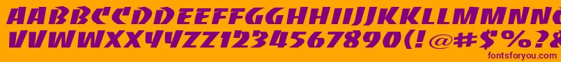 Baccaw Font – Purple Fonts on Orange Background