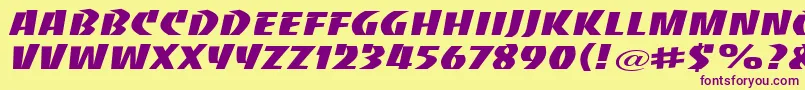 Baccaw Font – Purple Fonts on Yellow Background