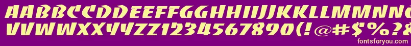 Baccaw Font – Yellow Fonts on Purple Background