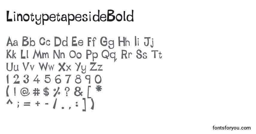 Schriftart LinotypetapesideBold – Alphabet, Zahlen, spezielle Symbole