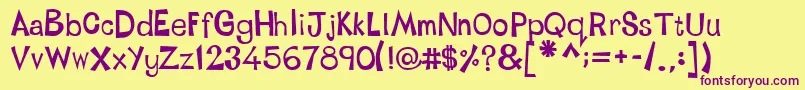 LinotypetapesideBold Font – Purple Fonts on Yellow Background