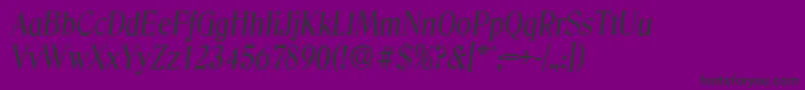 Czcionka DenverserialItalic – czarne czcionki na fioletowym tle