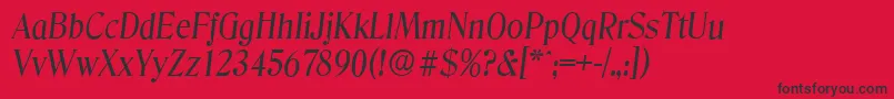 DenverserialItalic-fontti – mustat fontit punaisella taustalla