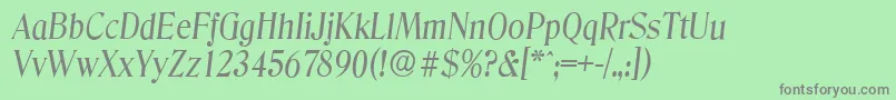 Шрифт DenverserialItalic – серые шрифты на зелёном фоне