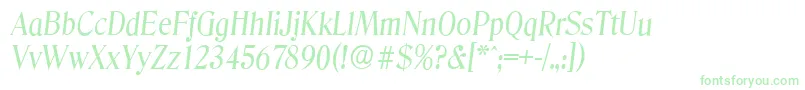 DenverserialItalic-Schriftart – Grüne Schriften auf weißem Hintergrund