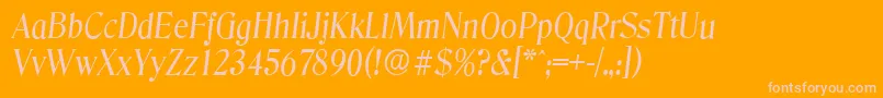 DenverserialItalic-Schriftart – Rosa Schriften auf orangefarbenem Hintergrund