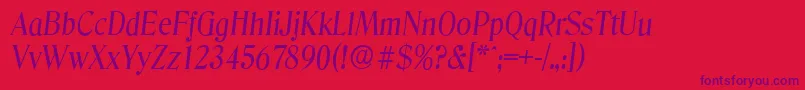 DenverserialItalic Font – Purple Fonts on Red Background