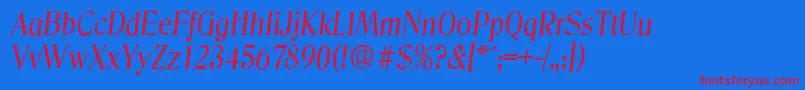More about DenverserialItalic Font DenverserialItalic Font – Red Fonts on Blue Background