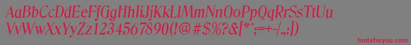 DenverserialItalic Font – Red Fonts on Gray Background