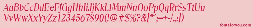 DenverserialItalic Font – Red Fonts on Pink Background