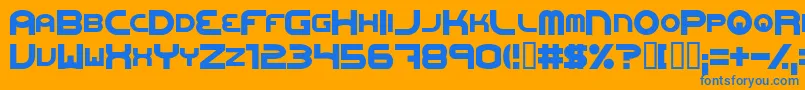 フォントOneweb – オレンジの背景に青い文字