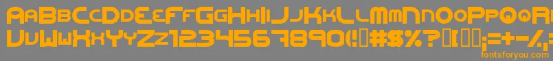 フォントOneweb – オレンジの文字は灰色の背景にあります。