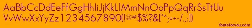 Sansserifbookflf Font – Purple Fonts on Orange Background