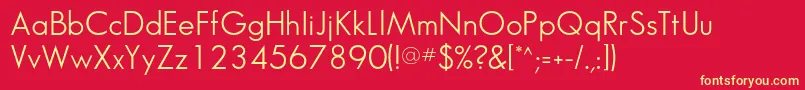 Sansserifbookflf Font – Yellow Fonts on Red Background