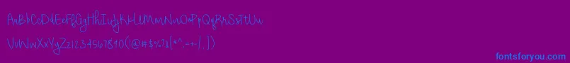 BmdShorthaltThin-Schriftart – Blaue Schriften auf violettem Hintergrund