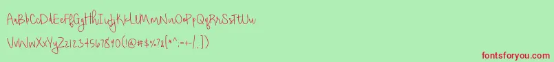 BmdShorthaltThin Font – Red Fonts on Green Background