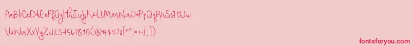 BmdShorthaltThin-Schriftart – Rote Schriften auf rosa Hintergrund