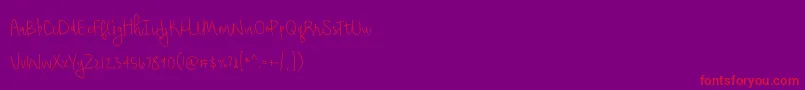 BmdShorthaltThin Font – Red Fonts on Purple Background