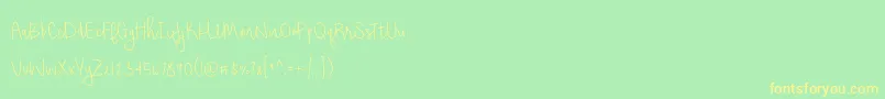 BmdShorthaltThin Font – Yellow Fonts on Green Background