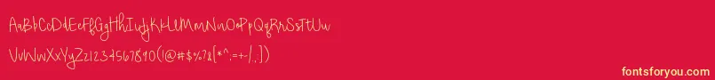 BmdShorthaltThin Font – Yellow Fonts on Red Background
