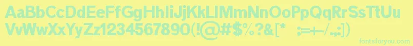 MaximumImpact-Schriftart – Grüne Schriften auf gelbem Hintergrund