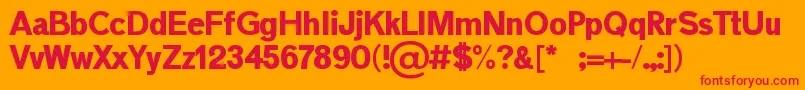MaximumImpact Font – Red Fonts on Orange Background