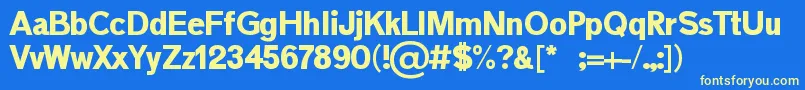 MaximumImpact Font – Yellow Fonts on Blue Background