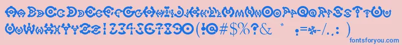 フォントOnTarget – ピンクの背景に青い文字