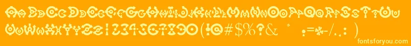 OnTarget Font – Yellow Fonts on Orange Background