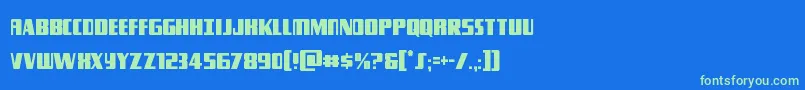 Typhooncond Font – Green Fonts on Blue Background