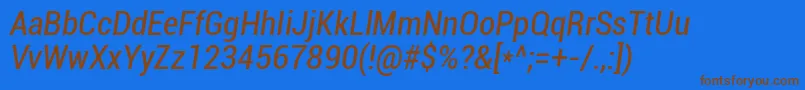 Roboto Condenseditalic Font – Brown Fonts on Blue Background