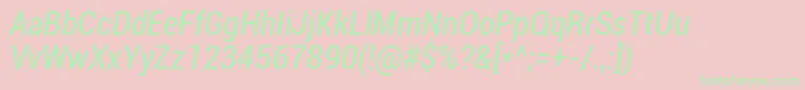 Roboto Condenseditalic Font – Green Fonts on Pink Background