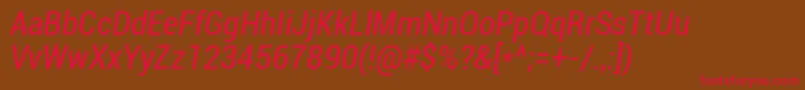 Roboto Condenseditalic Font – Red Fonts on Brown Background