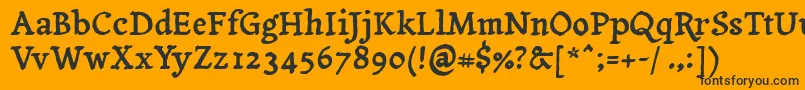 Yanonetagesschrift Font – Black Fonts on Orange Background